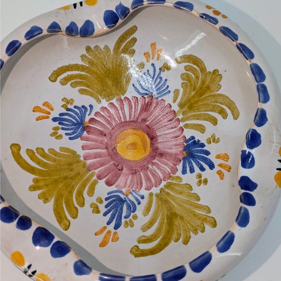 VTG Talavera Ceramic Dish Ashtray Spoon Rest Hand Painted Majolica Floral Spain - Picture 2 of 13